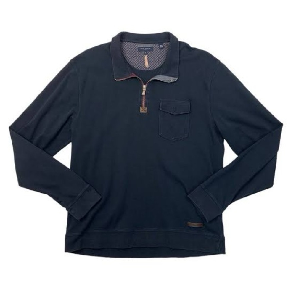 Ted Baker Dark Blue Long Sleeve Polo